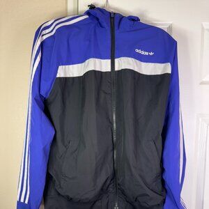 Adidas Originals Trefoil Windbreaker Jacket Men’s Size M Blue Black White